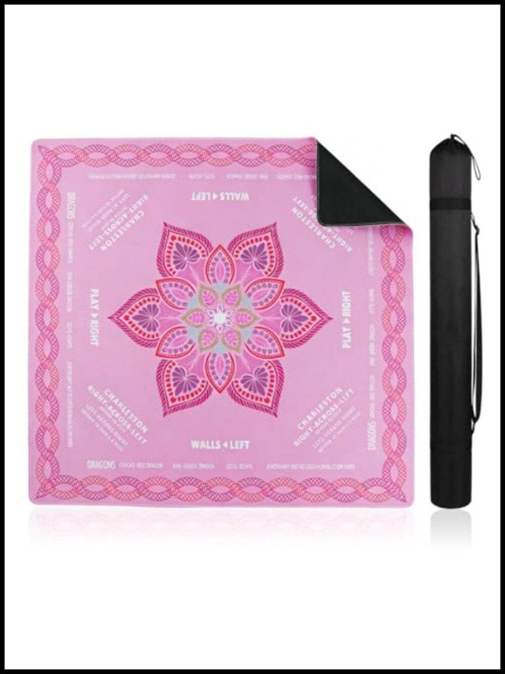 Anti-Slip Mahjong Mat with Rules 33x33 Inch